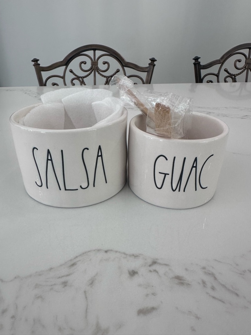 White Ceramic Salsa & Guac Bowls